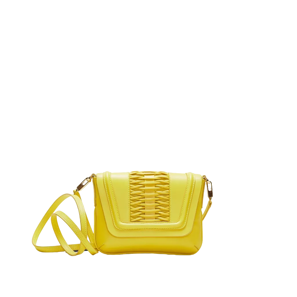 Fabiana braided canary clutch