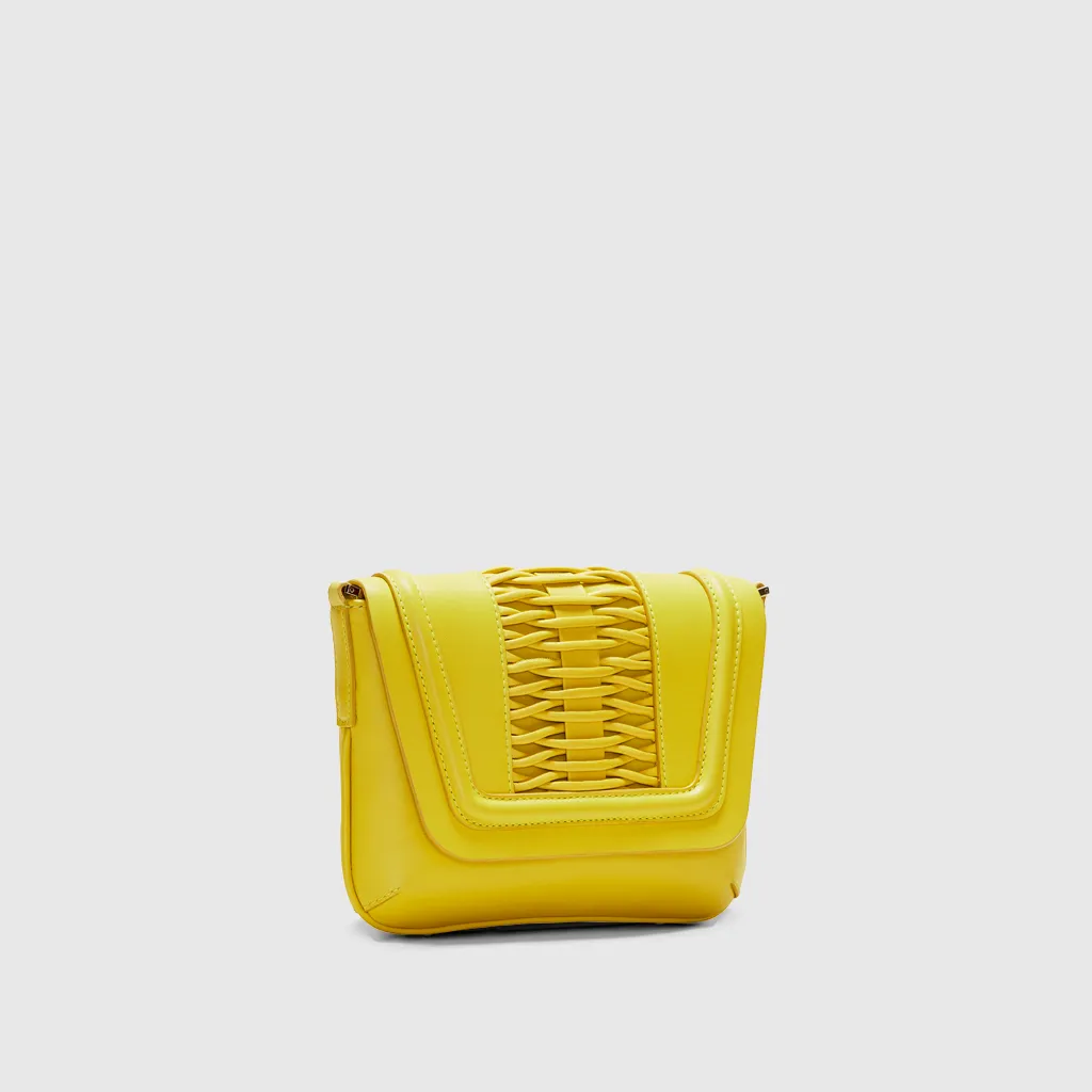 Fabiana braided canary clutch