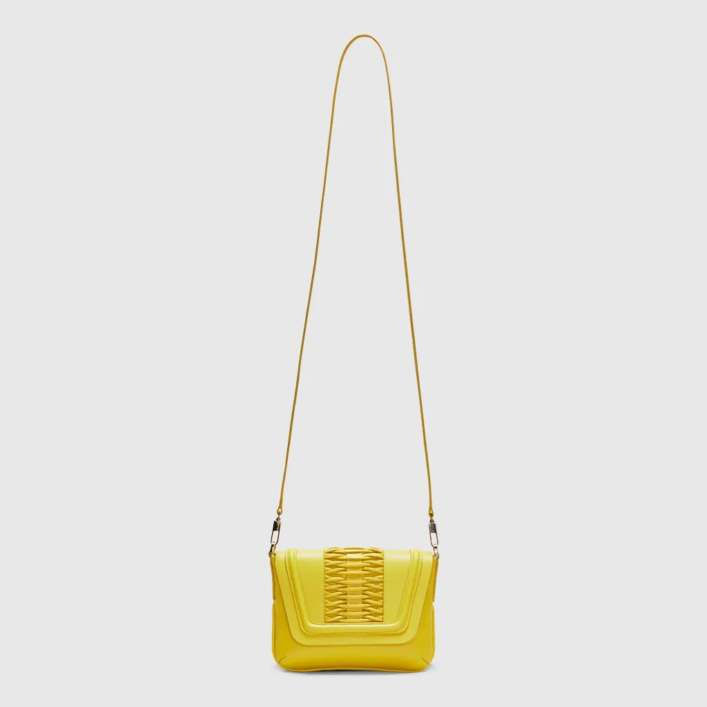 Fabiana braided canary clutch