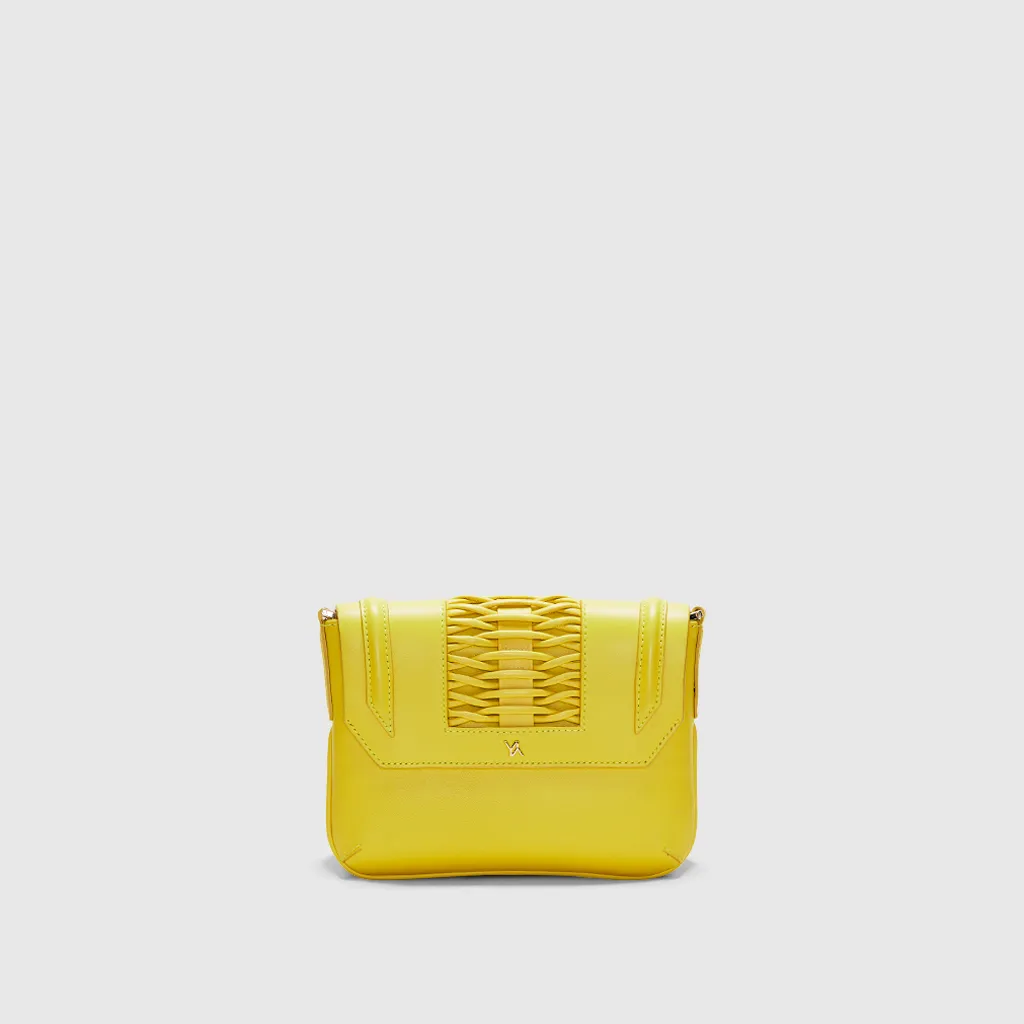 Fabiana braided canary clutch