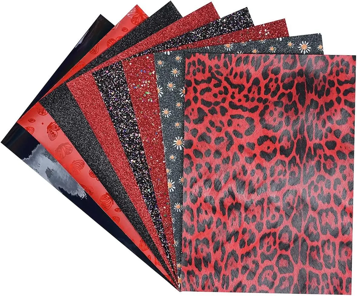 Faux Leather/Glitter Vinyl Sheets aprx 4x6in