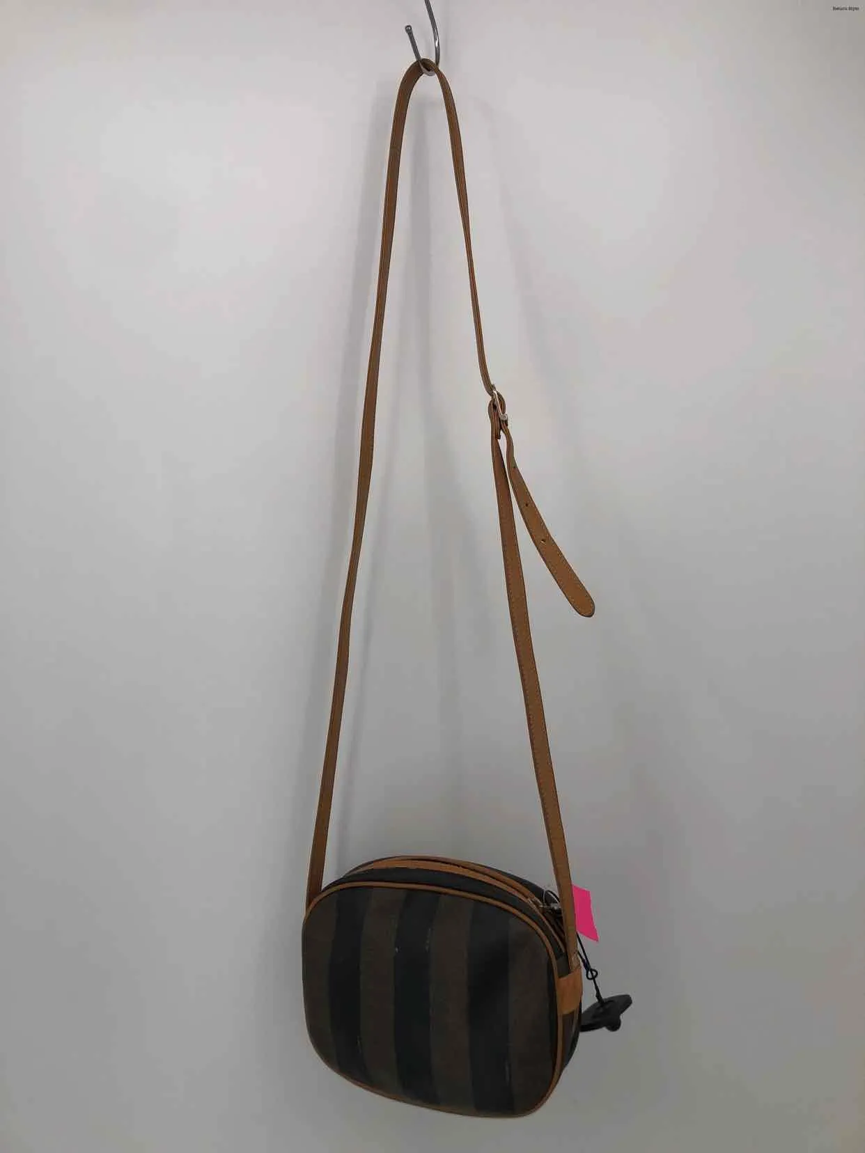 FENDI Tan Brown Leather Pre Loved Crossbody Purse