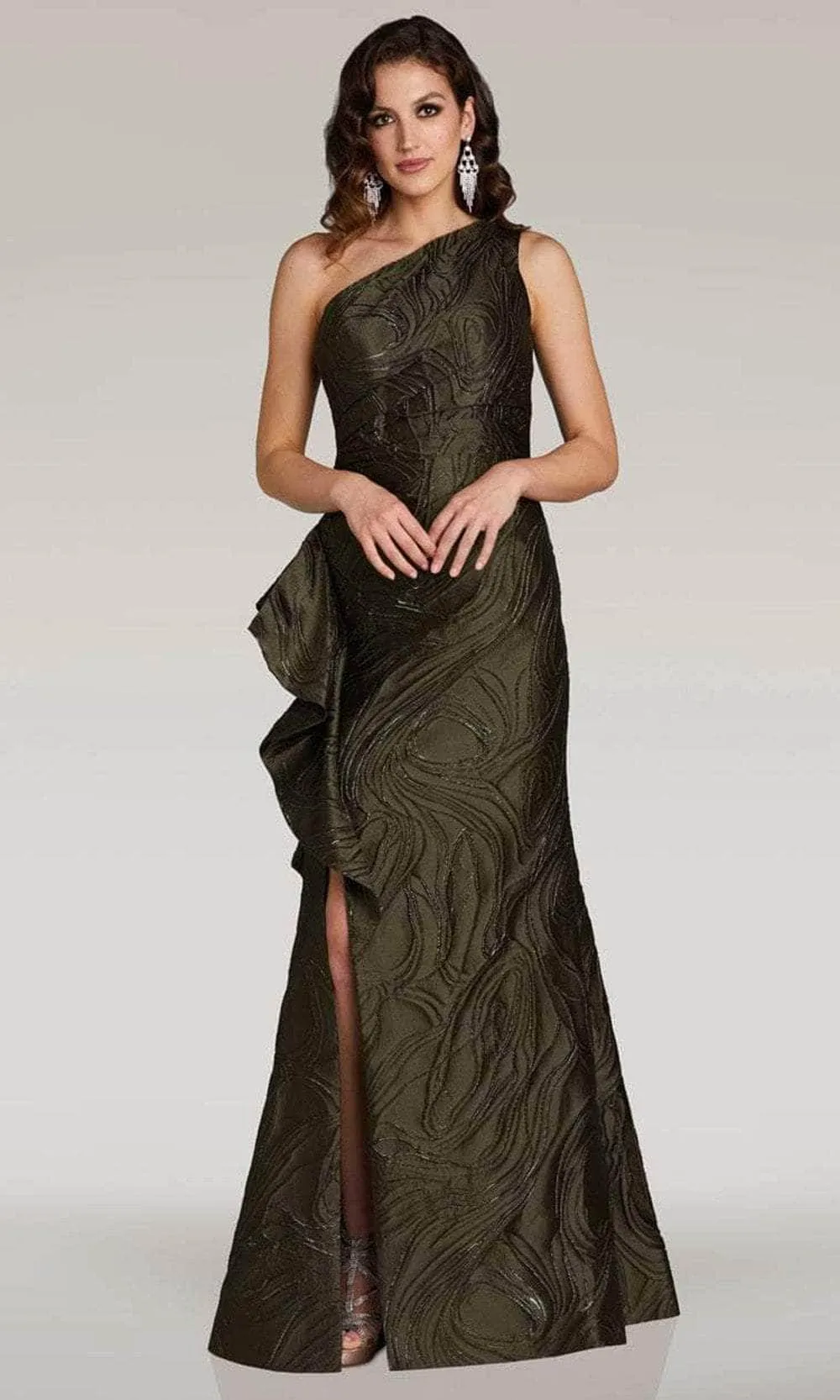 Feriani Couture 18348 - Sleeveless Jacquard Evening Gown