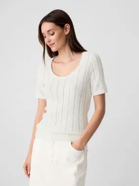 Fitted Elbow Sleeve Sweater Top