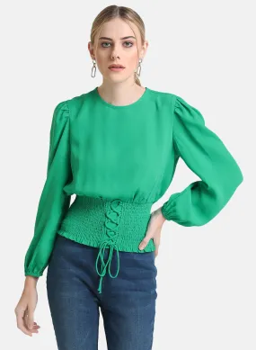 Full Sleeves Top With Smocked Waist Band