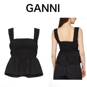 Ganni  |Casual Style Cotton Tanks & Camisoles