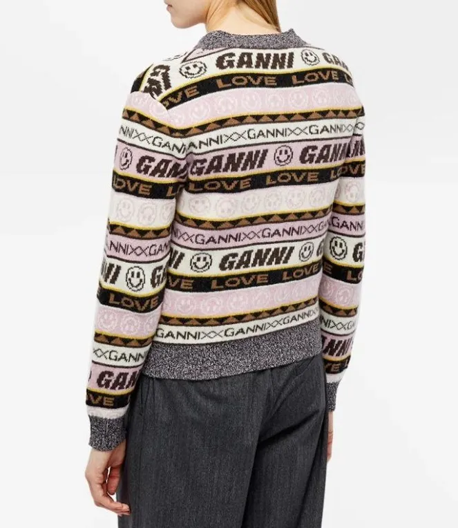 Ganni  |Casual Style Street Style Logo Cardigans