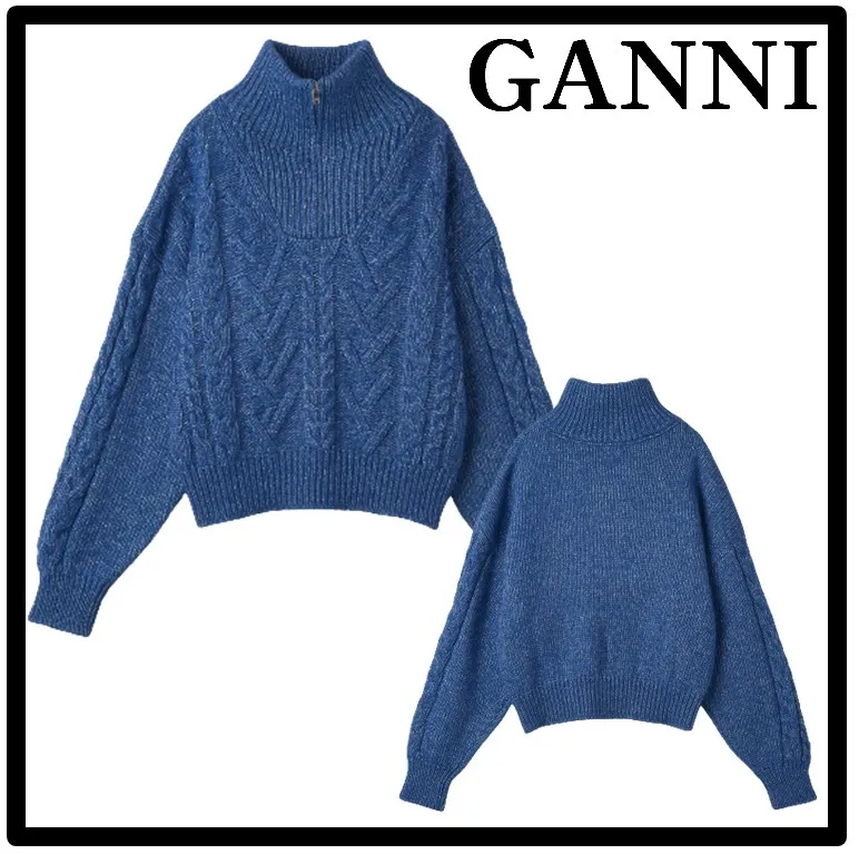 Ganni  |Casual Style V-neck & Crew neck