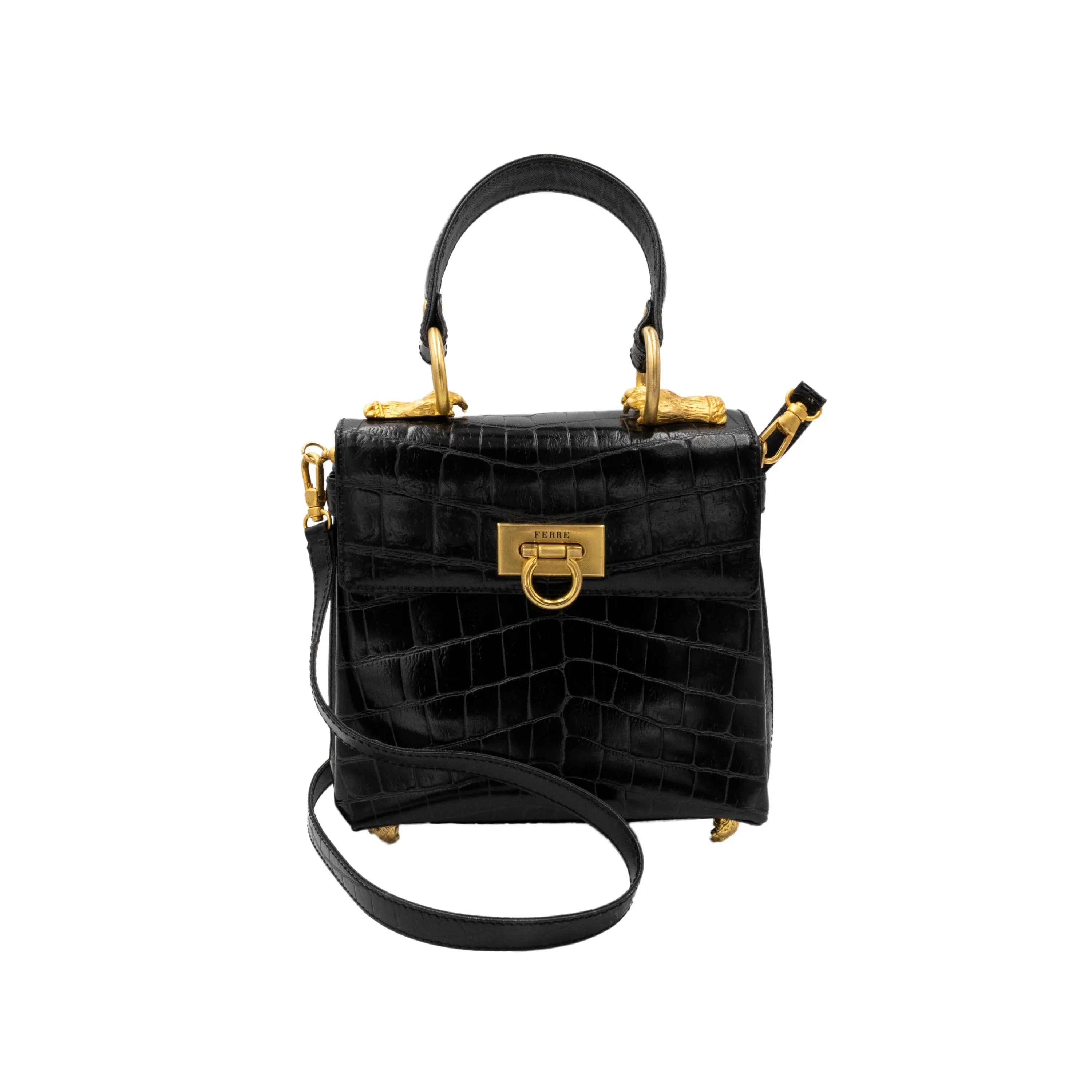 Gianfranco Ferré Black handbag with claw foot