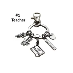 GIFTS FOR TEACHERS  FIVE CHARM KEYCHAIN