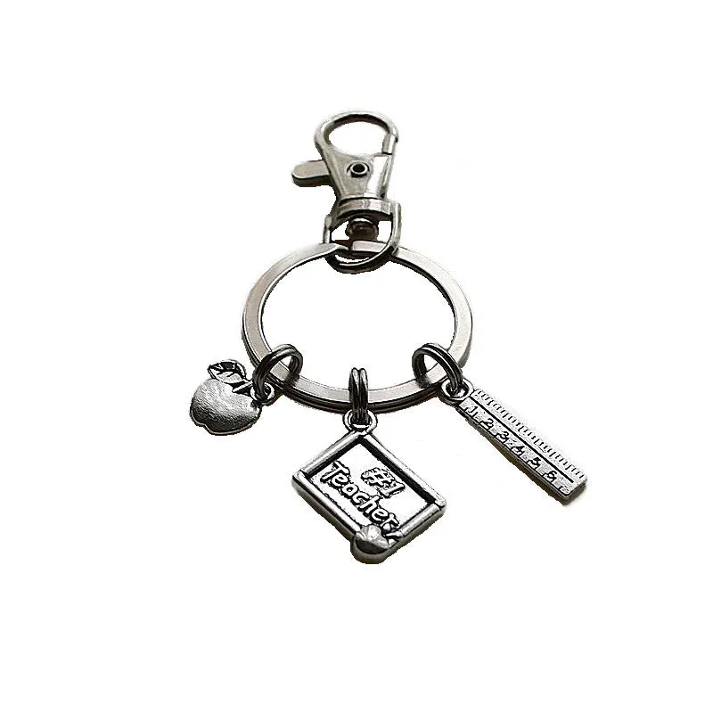 GIFTS FOR TEACHERS THREE CHARM KEYCHAIN