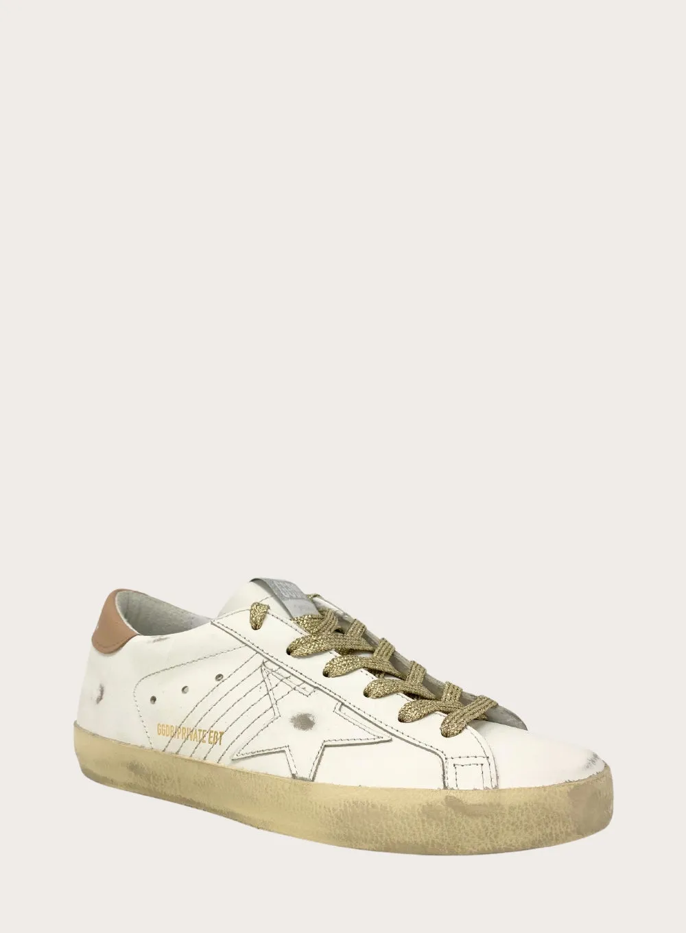 GOLDEN GOOSE | Super-Star Leather Sneaker With Glitter Laces