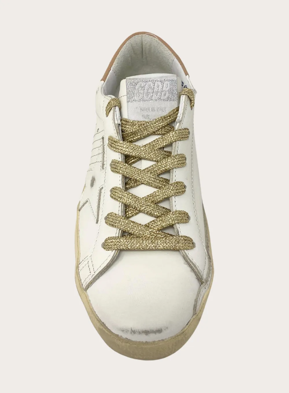 GOLDEN GOOSE | Super-Star Leather Sneaker With Glitter Laces