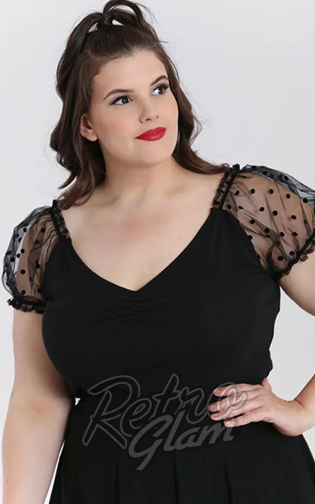 Hell Bunny Amandine Top in Black - M left only