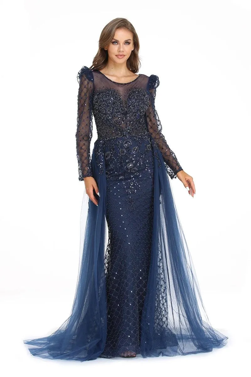 High Couture NR2240 Long Sleeve Formal Evening Prom Gown