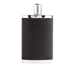 Hip Flask, 9 Oz, Black Leather