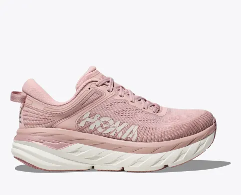 Hoka Women’s Bondi 7 Athletic Shoes-Peach Whip/White