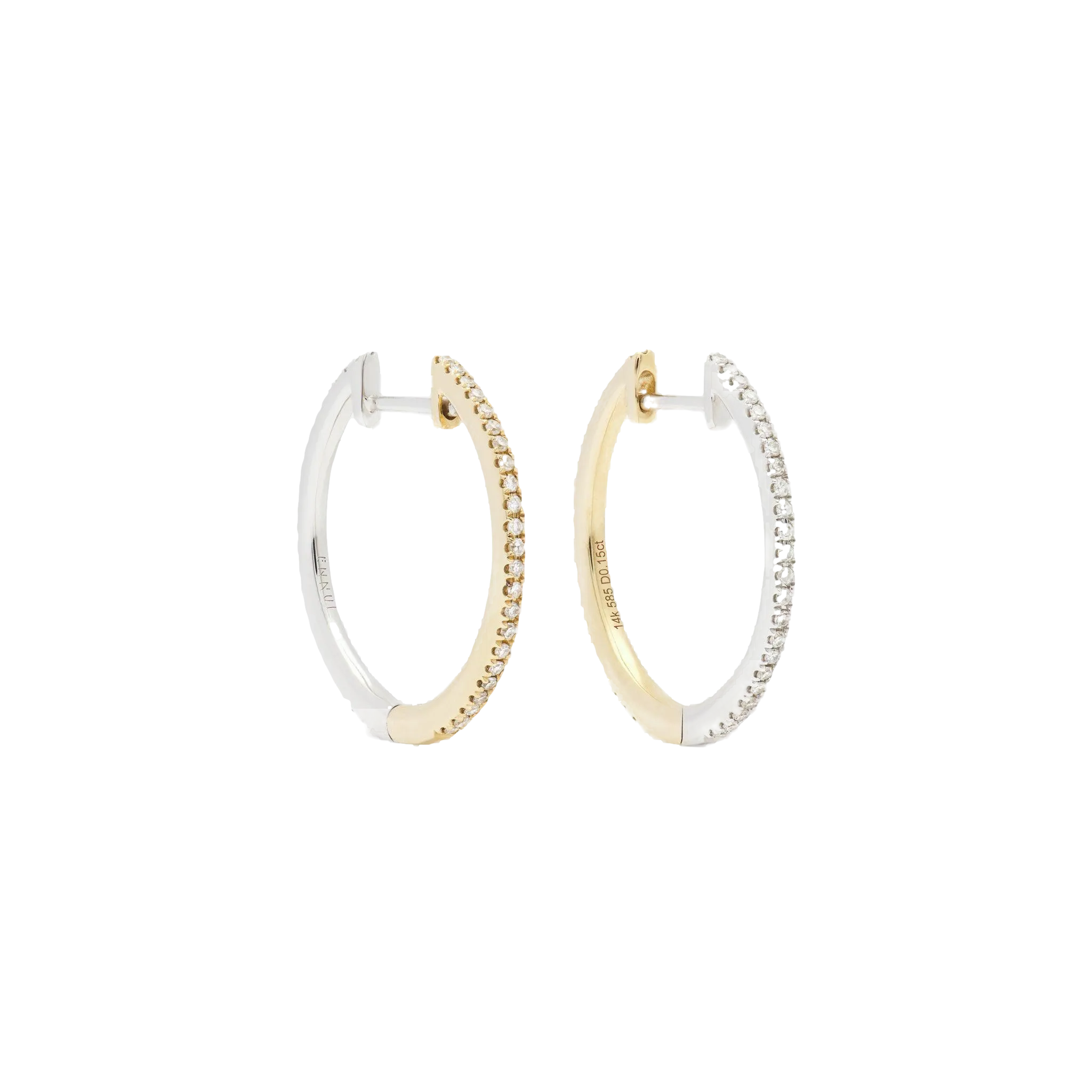 HOOPS WHITE DIAMOND & YELLOW/WHITE GOLD - 20mm