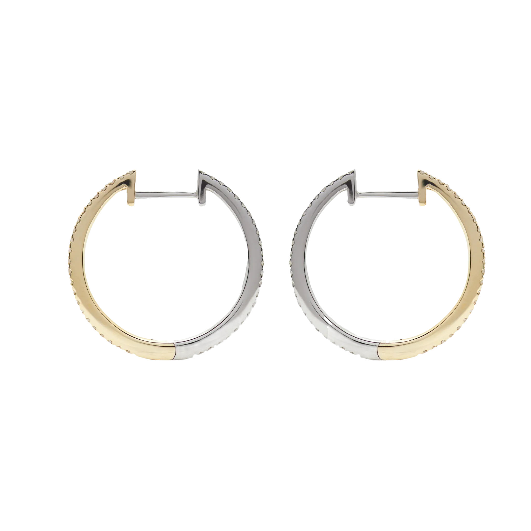 HOOPS WHITE DIAMOND & YELLOW/WHITE GOLD - 20mm