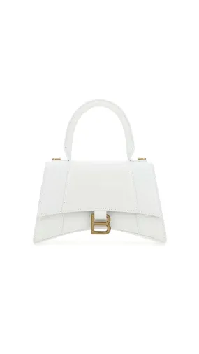 Hourglass Small Handbag Crocodile Embossed - White