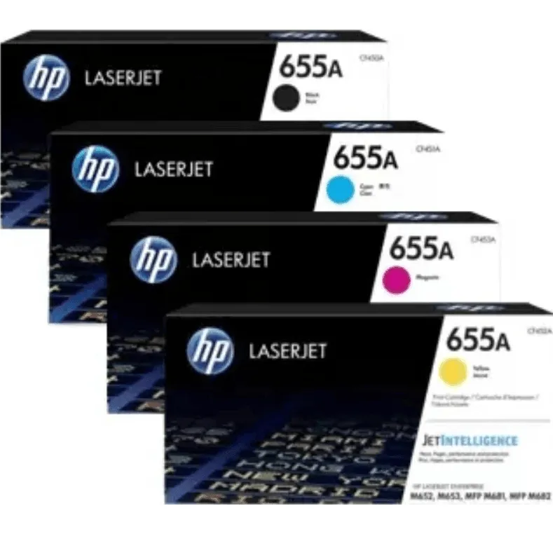 HP 655A Toner Ink Cartridge Black/Cyan/Magenta/Yellow Set Genuine LaserJet