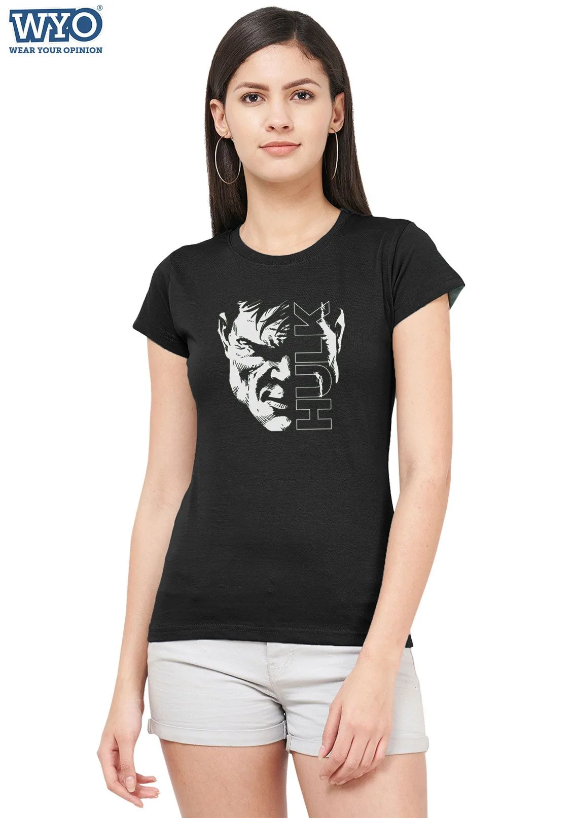 Hulk Face Glow Women T-Shirt