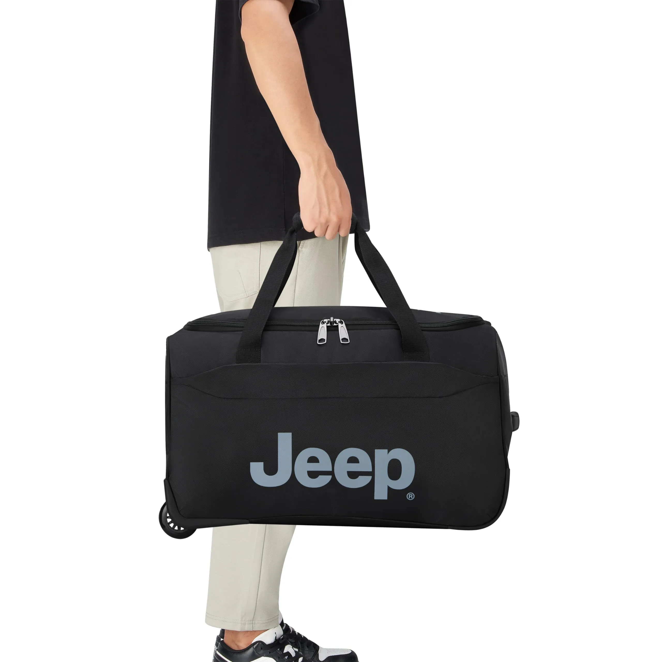 Jeep Js009d Two Wheel Rolling Travel Duffle Bag (20-Inch)  