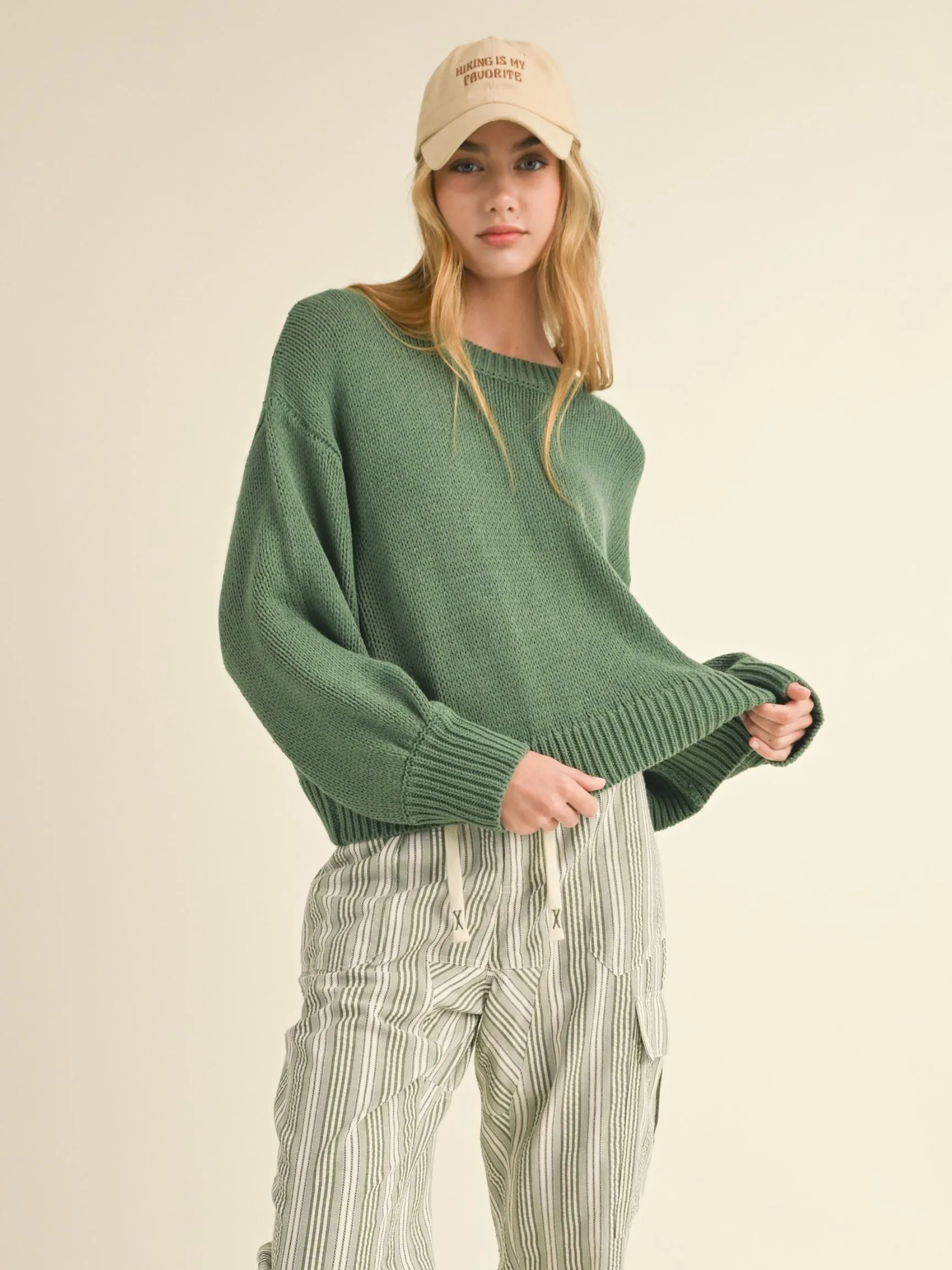 Jess Ballon Sleeve Sweater Top