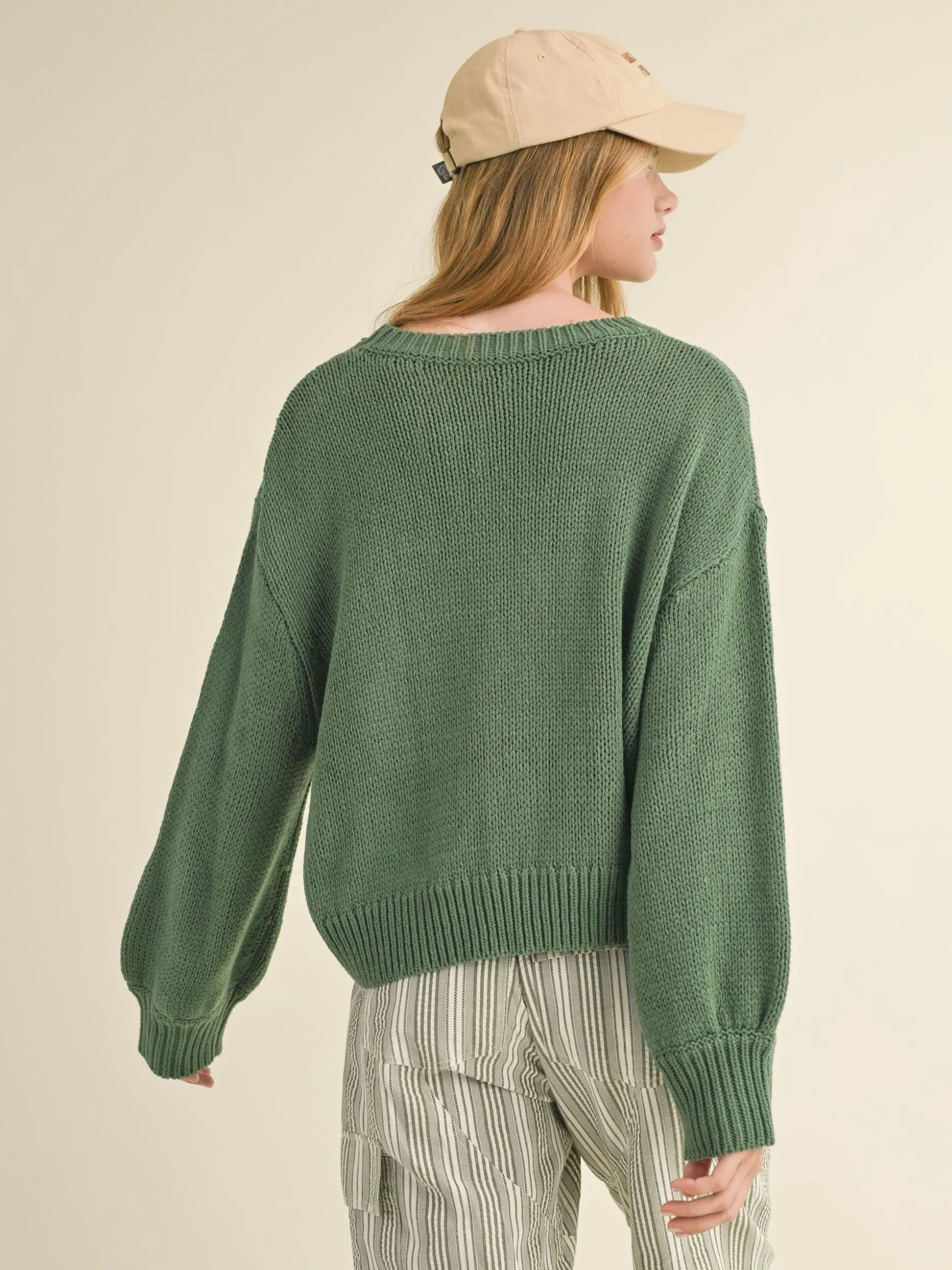 Jess Ballon Sleeve Sweater Top