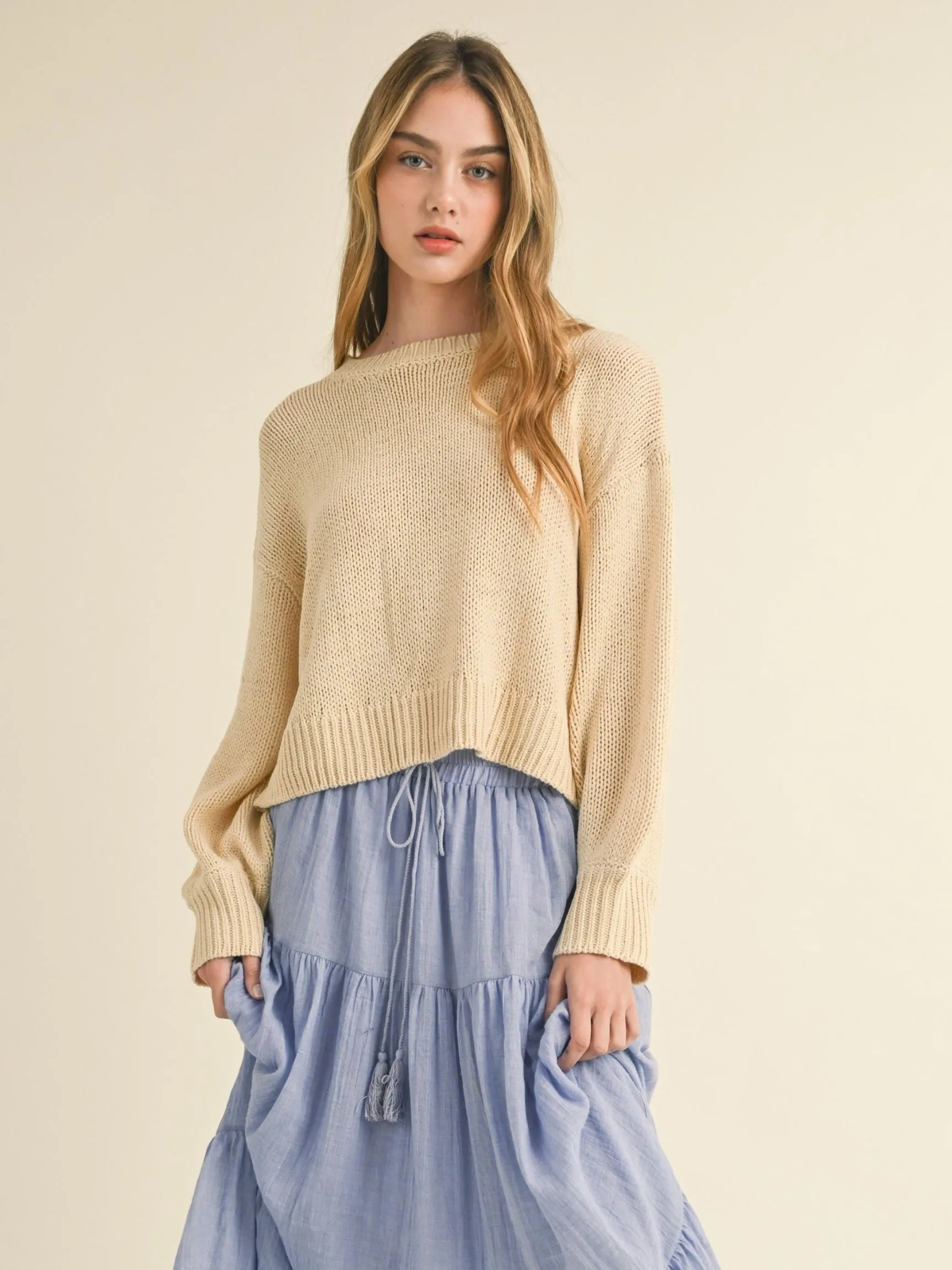 Jess Ballon Sleeve Sweater Top