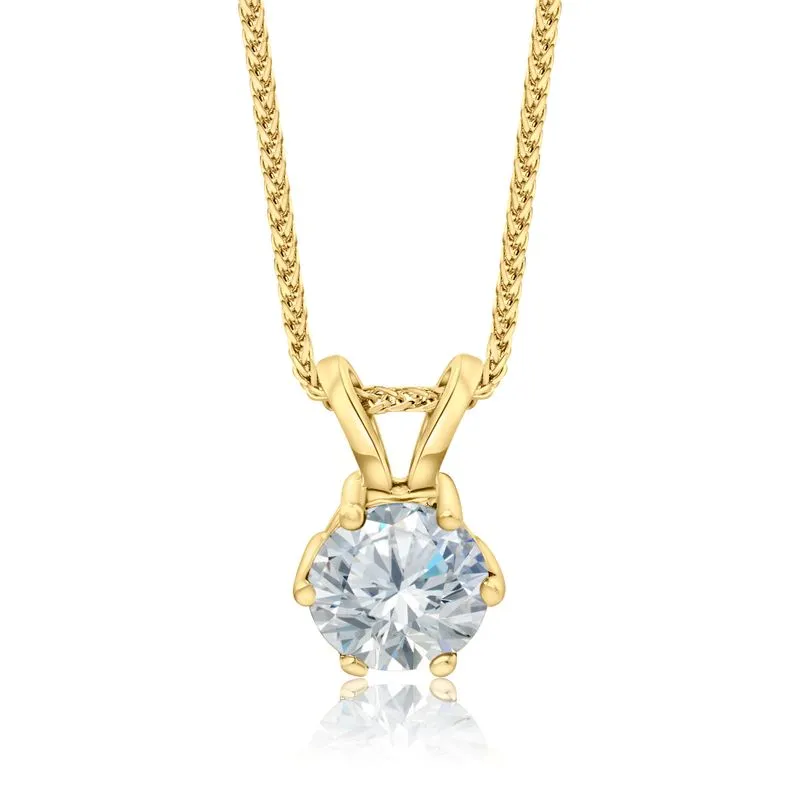 Jessica Pendant 14K Gold with White Zircon