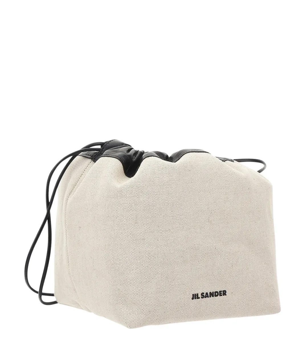 Jil Sander Logo-Printed Drawstring Bucket Bag