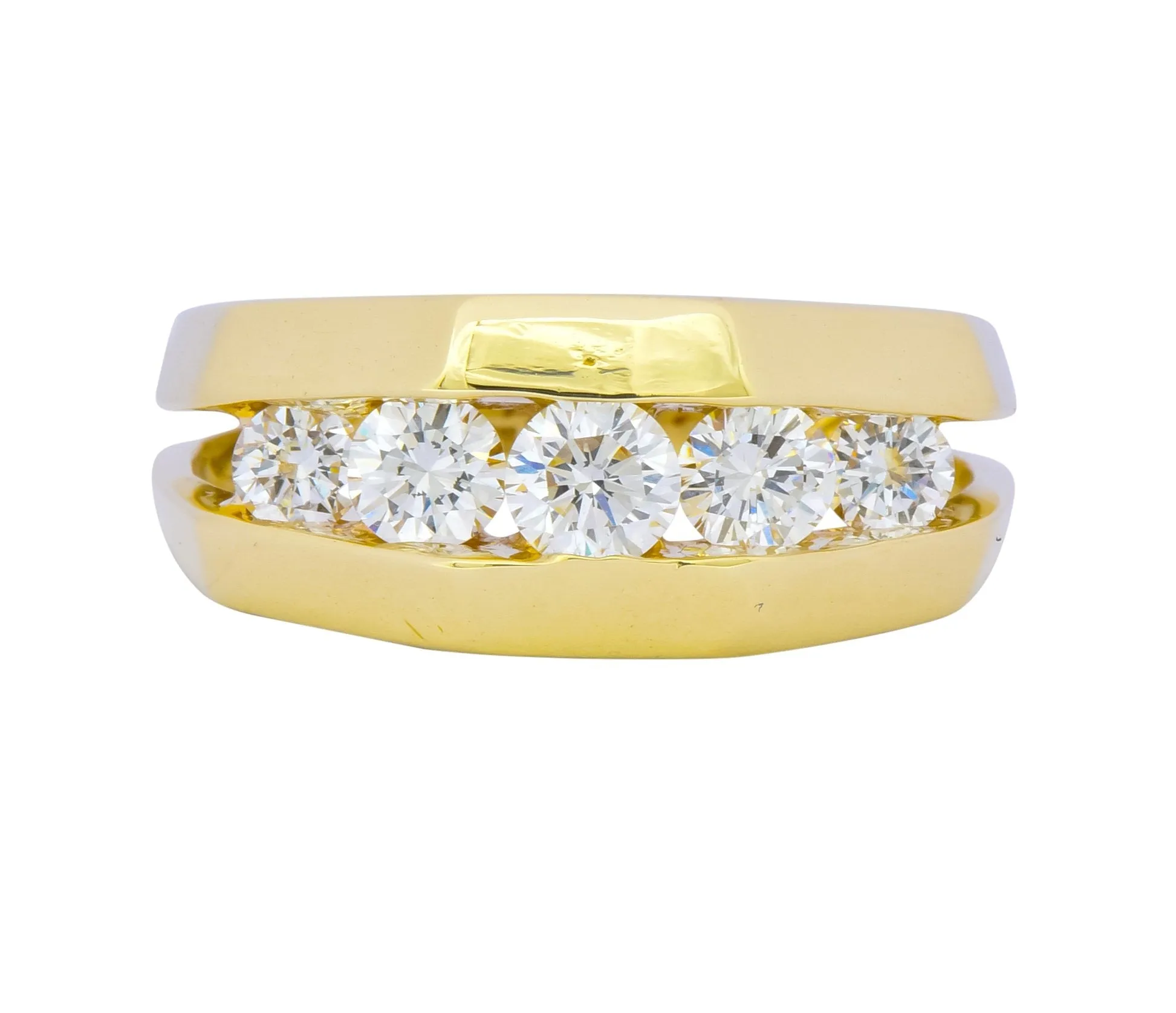 Jose Hess 0.91 CTW Diamond 14 Karat Gold Unisex Band Ring