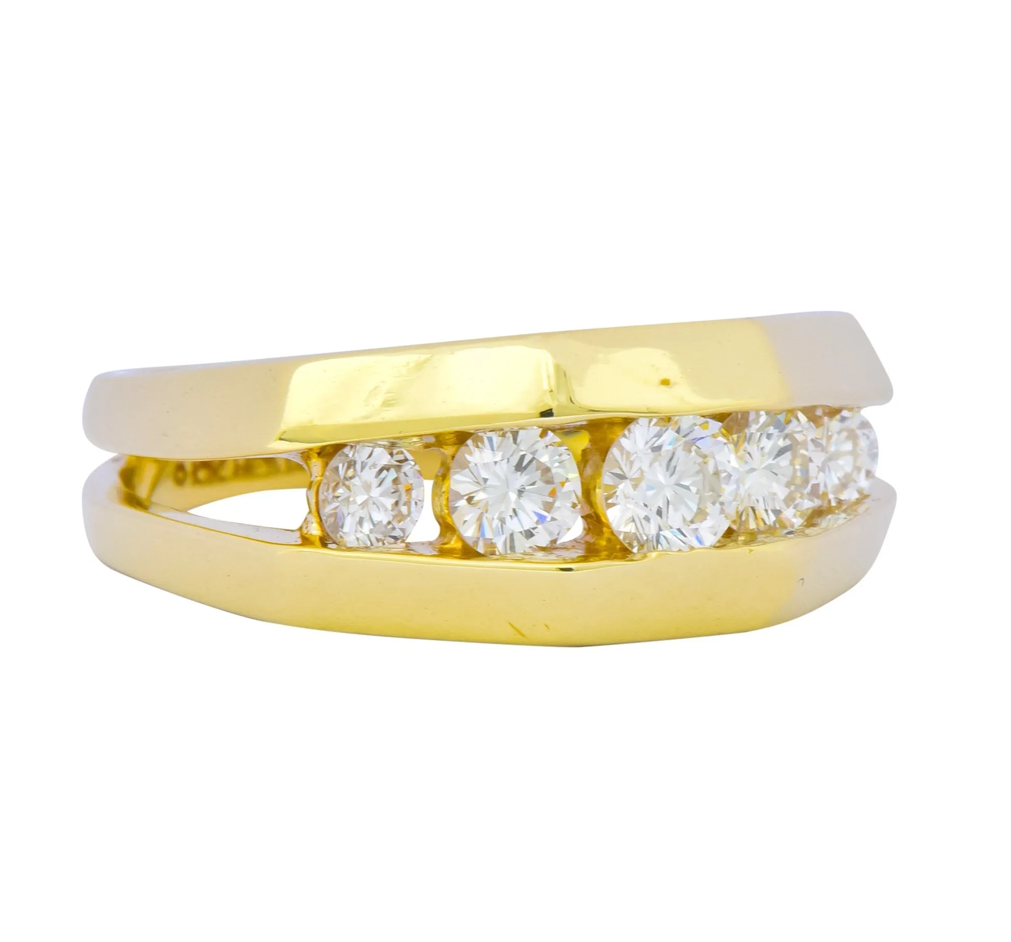 Jose Hess 0.91 CTW Diamond 14 Karat Gold Unisex Band Ring