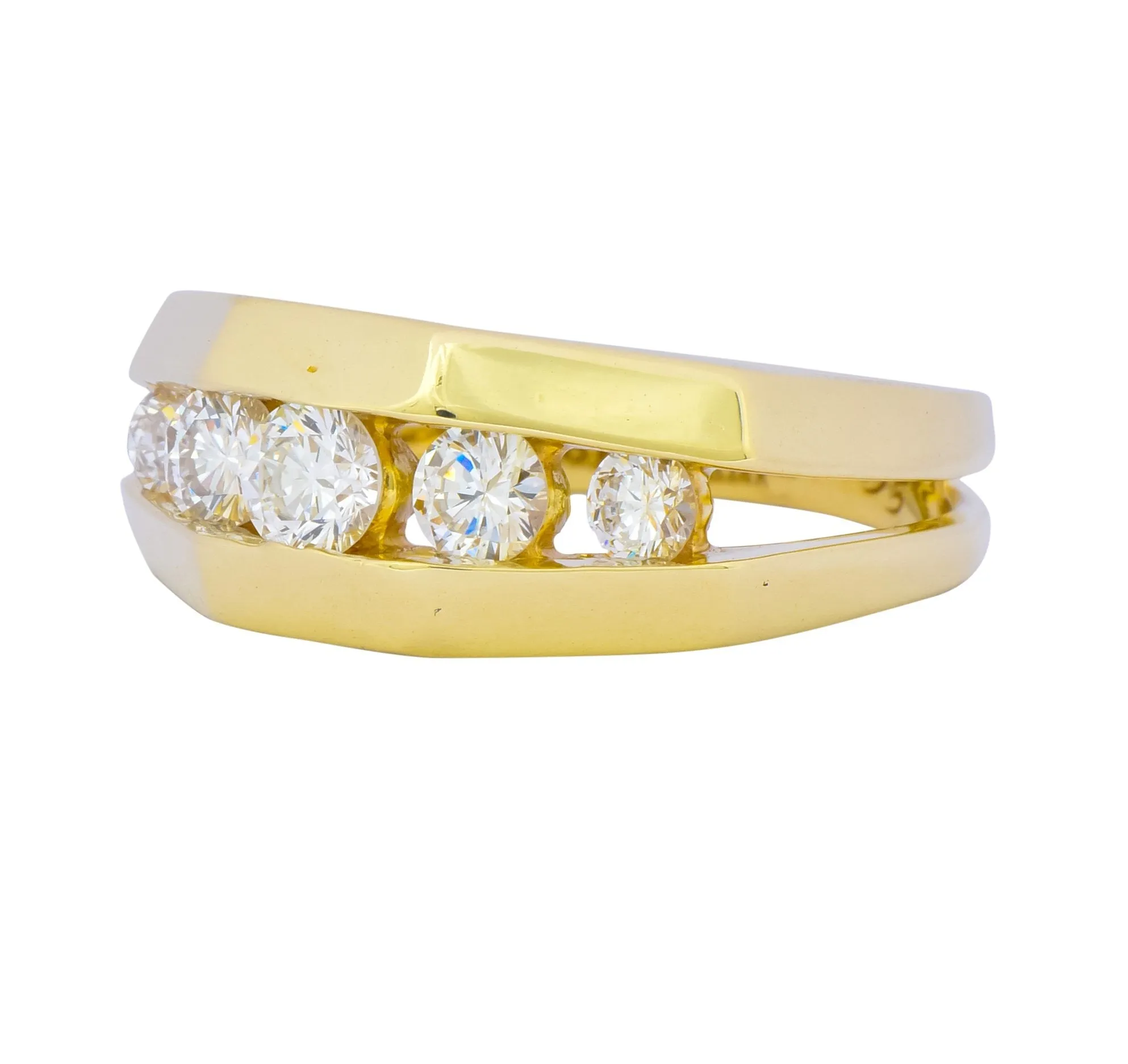 Jose Hess 0.91 CTW Diamond 14 Karat Gold Unisex Band Ring