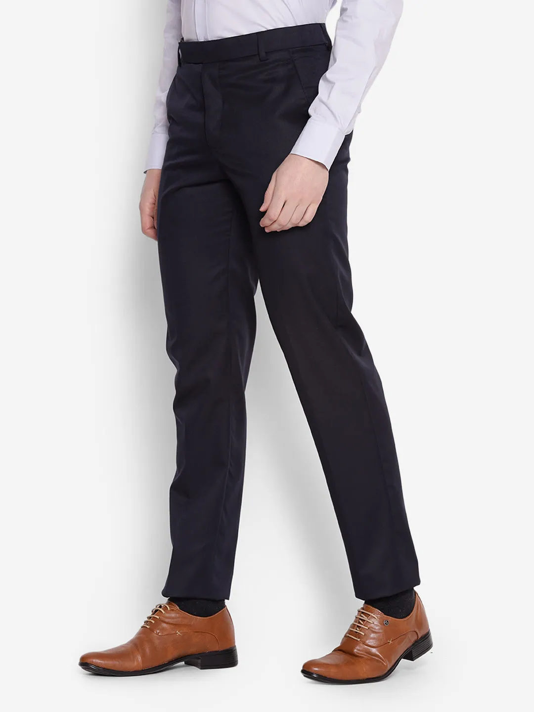 JUMP USA Men Navy Blue Casual Regular Fit Trousers