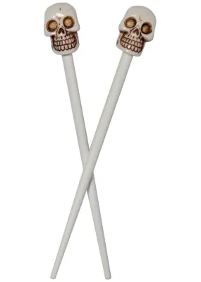 Kreepsville Skull Hair Sticks White