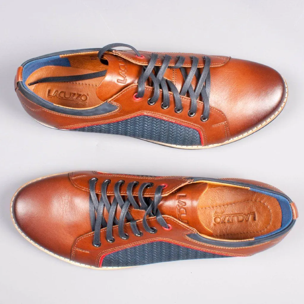 Lacuzzo Tan/Navy leather Sneaker