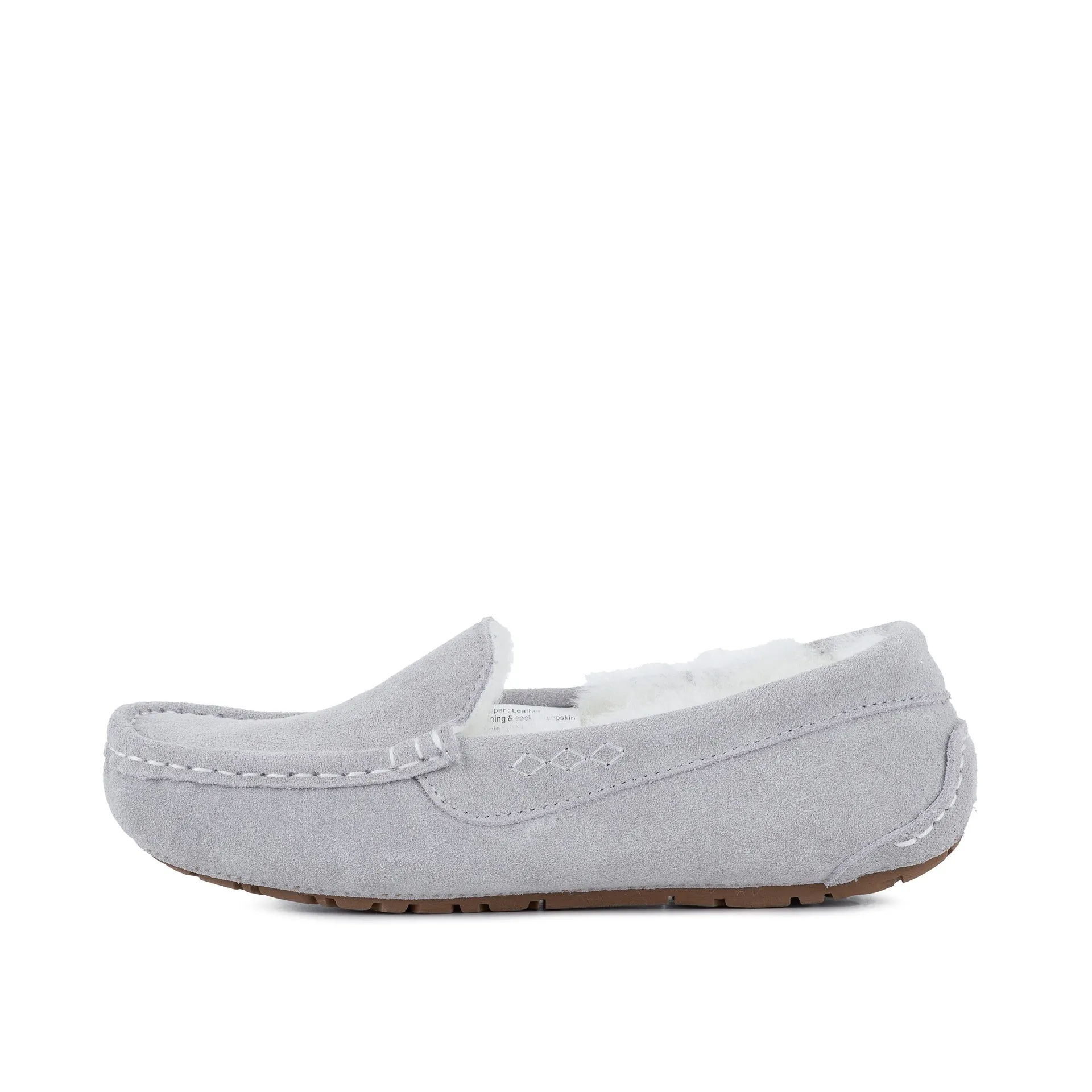 Ladies Evelyn Grey Sheepskin Moccasin