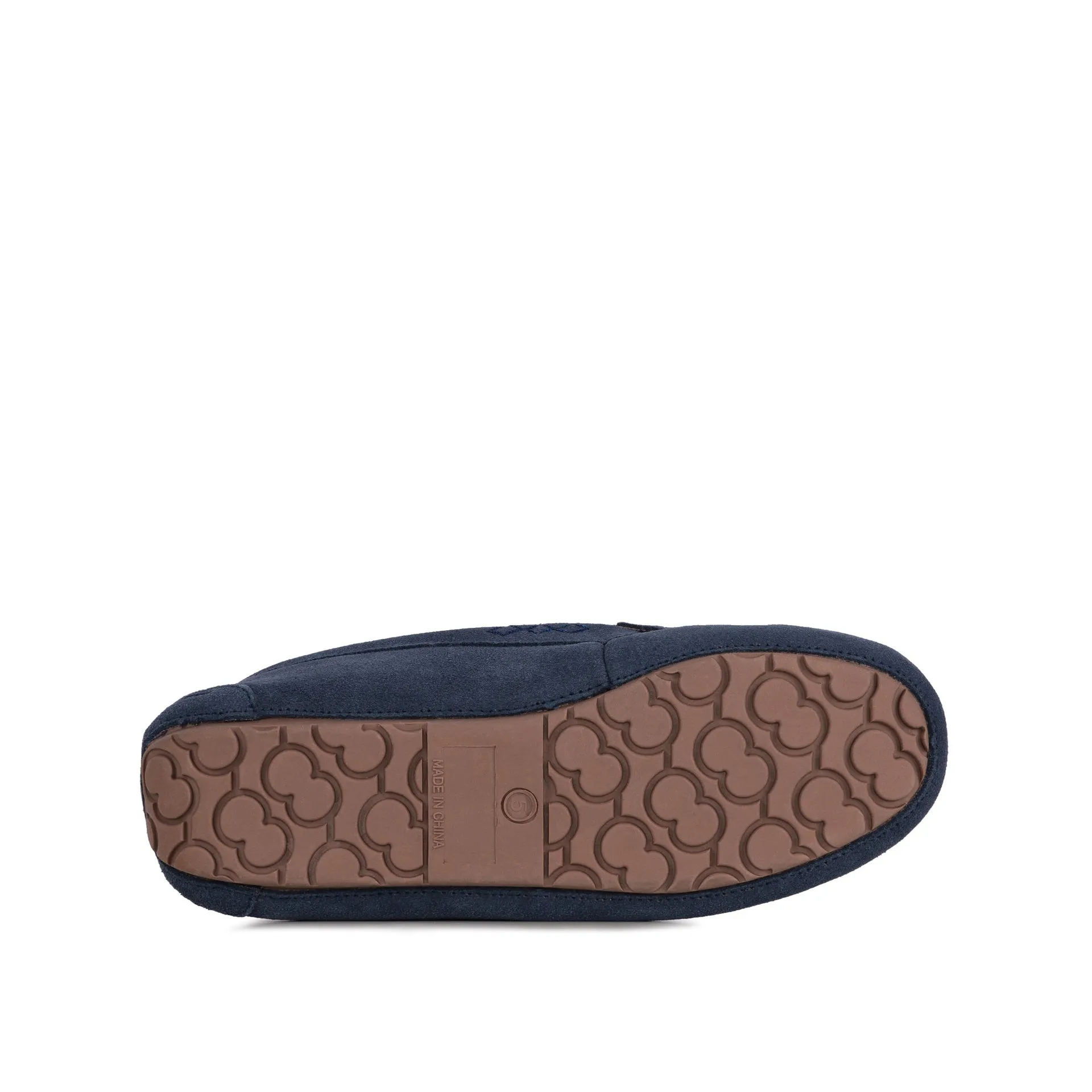 LADIES EVIE NAVY SHEEPSKIN SLIPPER MOCCASIN