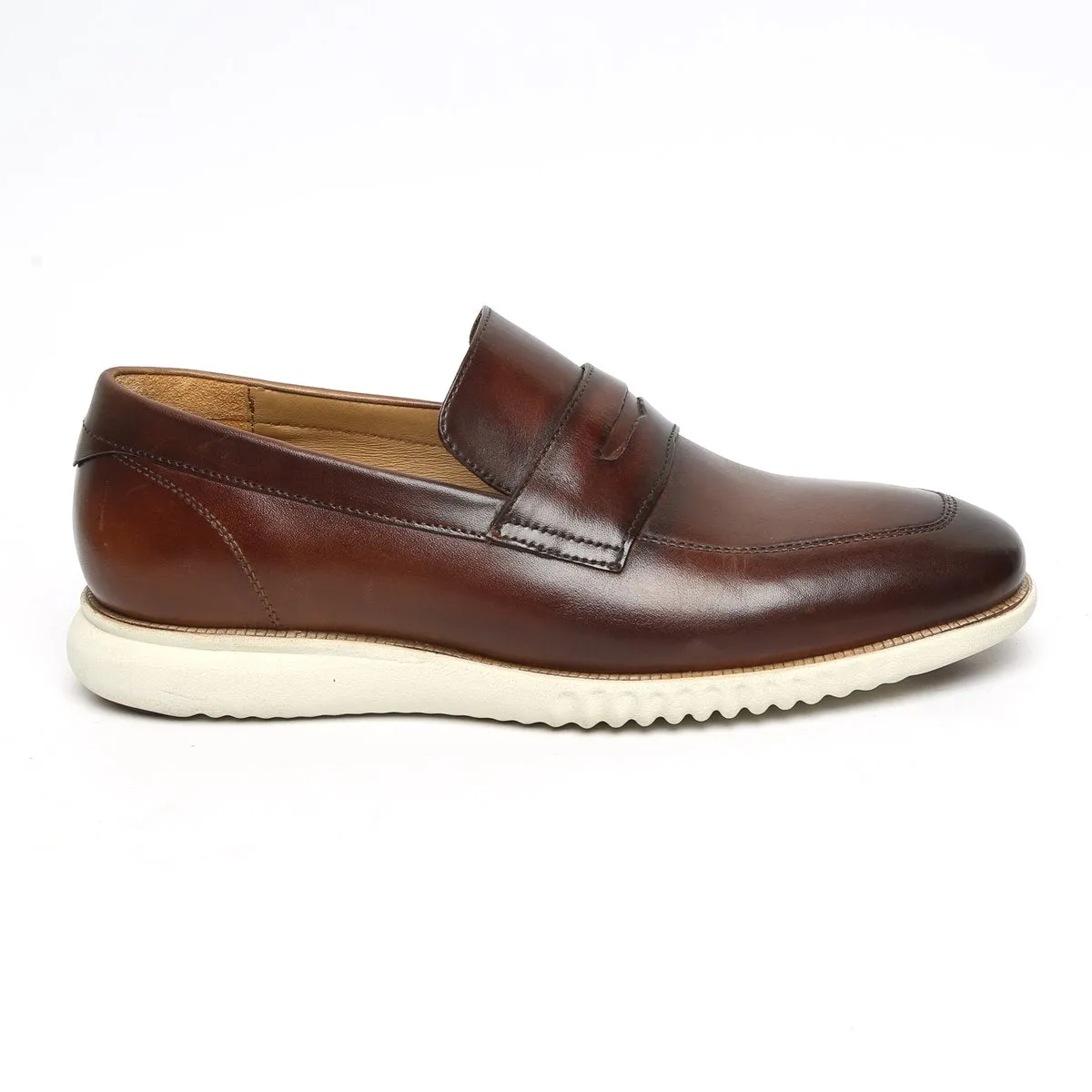 Light Weight Sneaker Sole Shoes in Dark Brown Leather