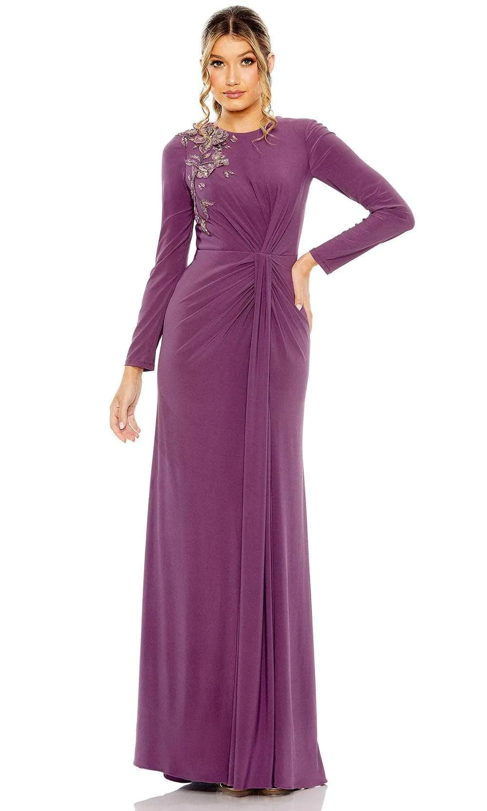 Mac Duggal 42106 - Long Sleeve Ruched Evening Gown