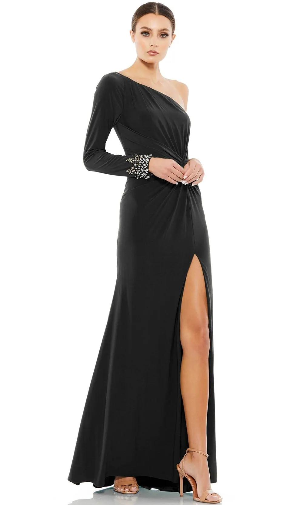 Mac Duggal 55696 - One Sleeved Sheath Evening Gown