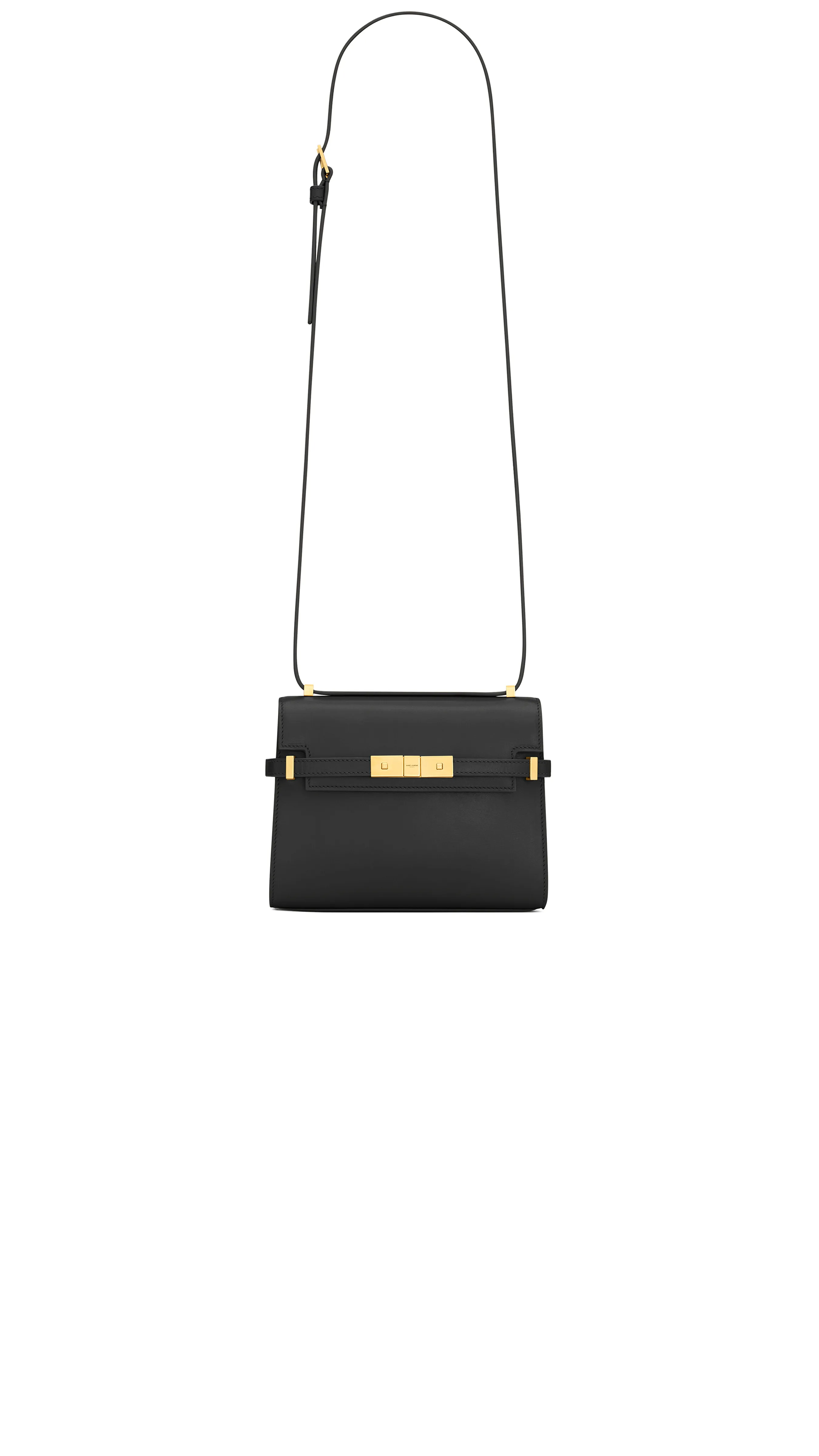 Manhattan Mini Crossbody Bag in Box Leather - Black