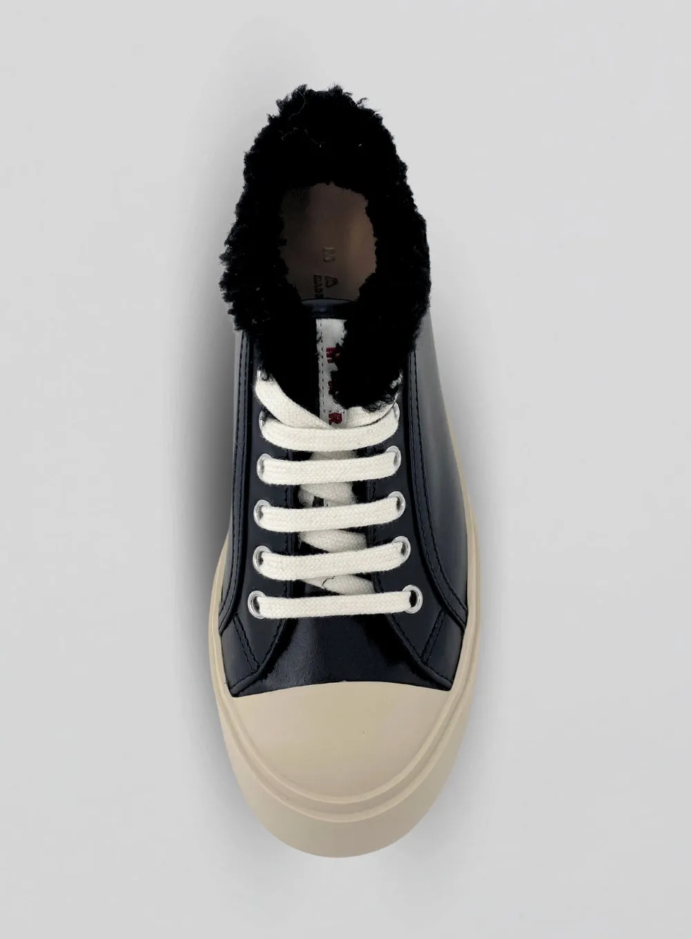 MARNI | Pablo Lace-Up Shearling Trim Sneaker