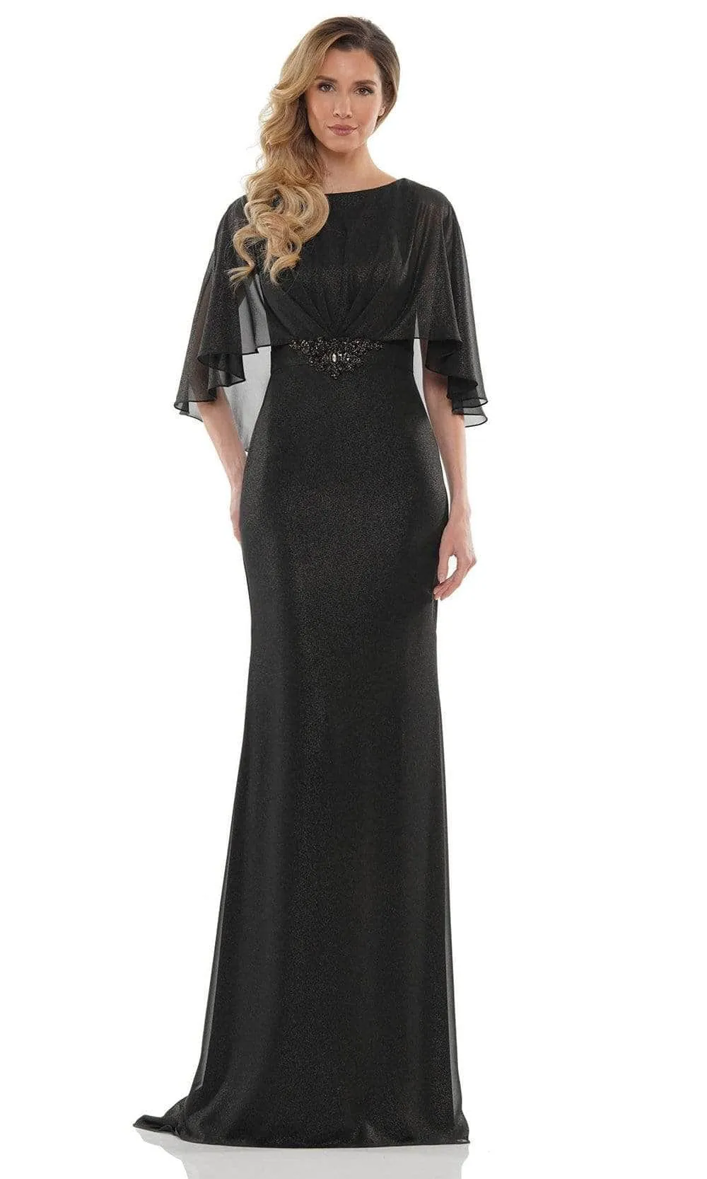 Marsoni by Colors MV1130 - Sheer Caped Evening Gown