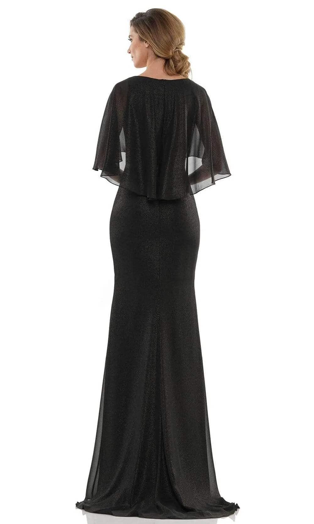 Marsoni by Colors MV1130 - Sheer Caped Evening Gown