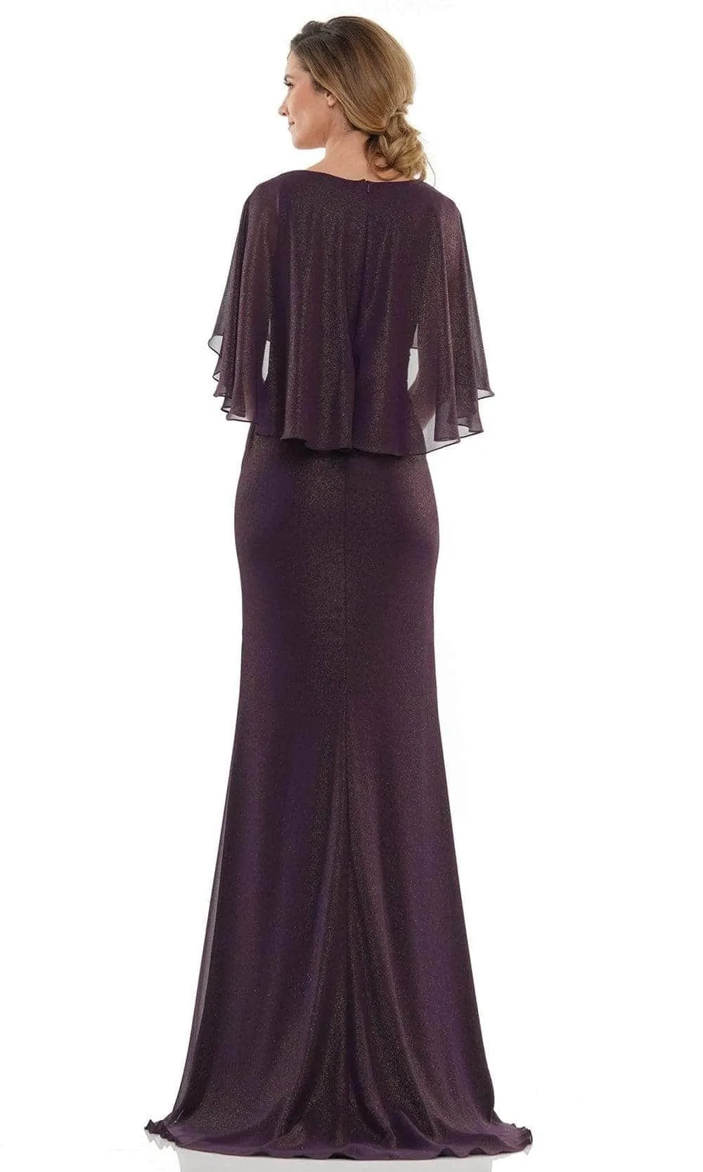 Marsoni by Colors MV1130 - Sheer Caped Evening Gown