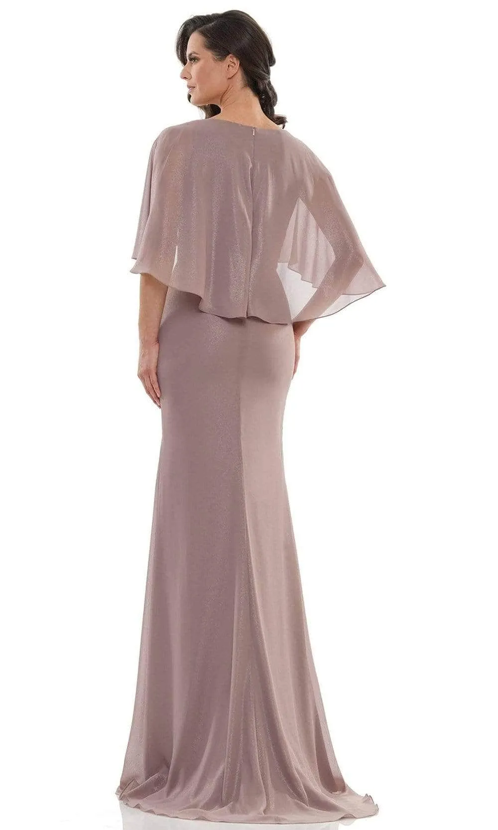 Marsoni by Colors MV1130 - Sheer Caped Evening Gown