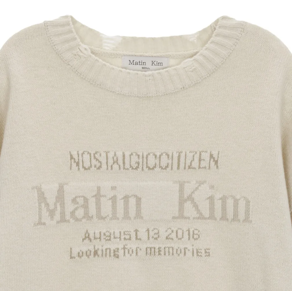 Matin Kim  |Casual Style Street Style Logo V-neck & Crew neck